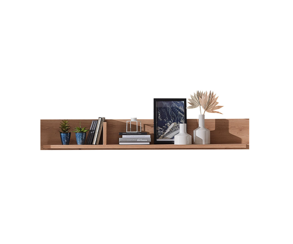 Sonos II 6-teiliges Wohnzimmer Komplettset 2 inkl. LED-Beleuchtung Altesche Bianco Massiv / Mattschwarz