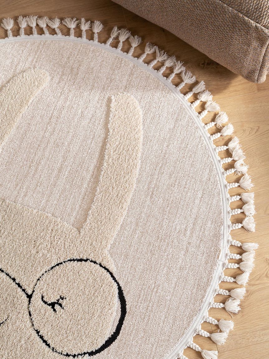 Kinderteppich Momo Ø 120 cm rund Creame