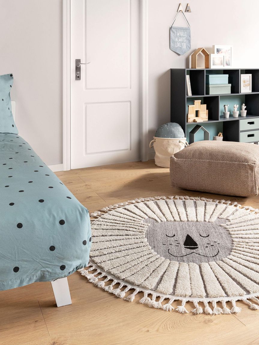 Kinderteppich Momo Ø 120 cm rund Grau