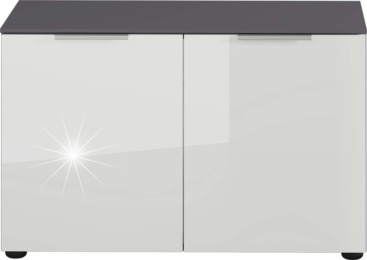 ROSSANO Schuhbank graphit / weiß
