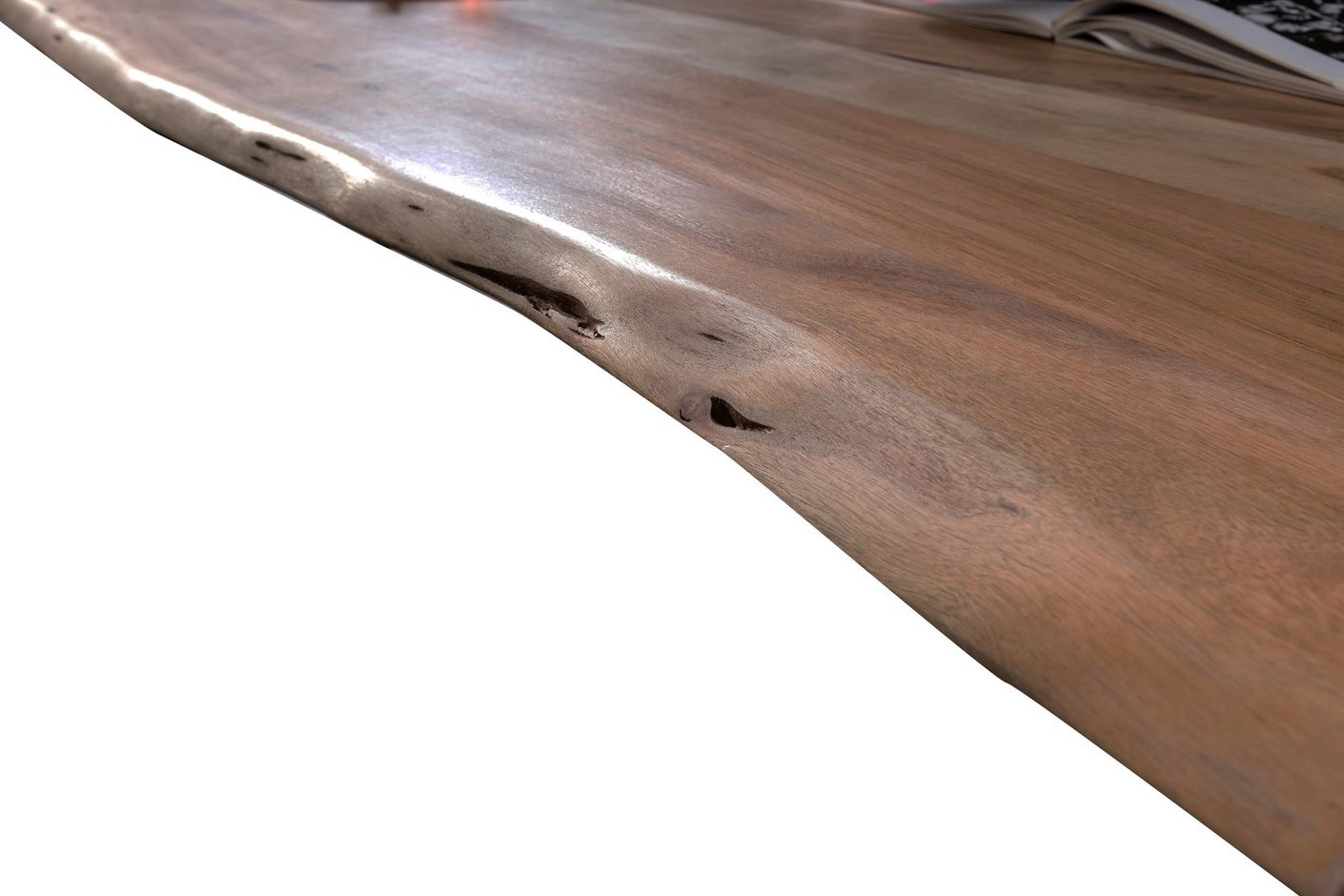Esstisch Massivholz 26mm, verschiedene Größen, Akazie Nussbaumfarbig