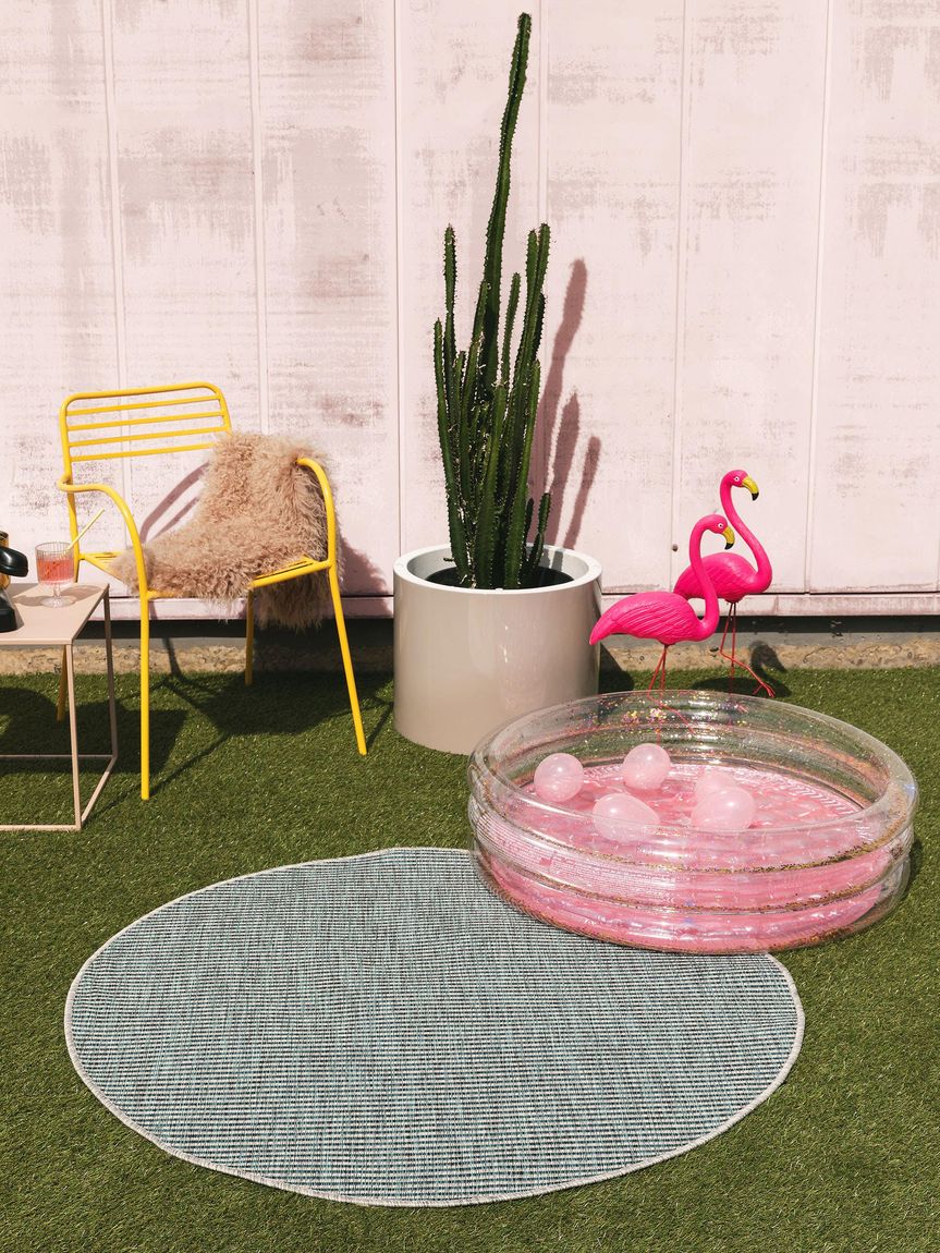 In- & Outdoor Teppich rund Cleo Blau