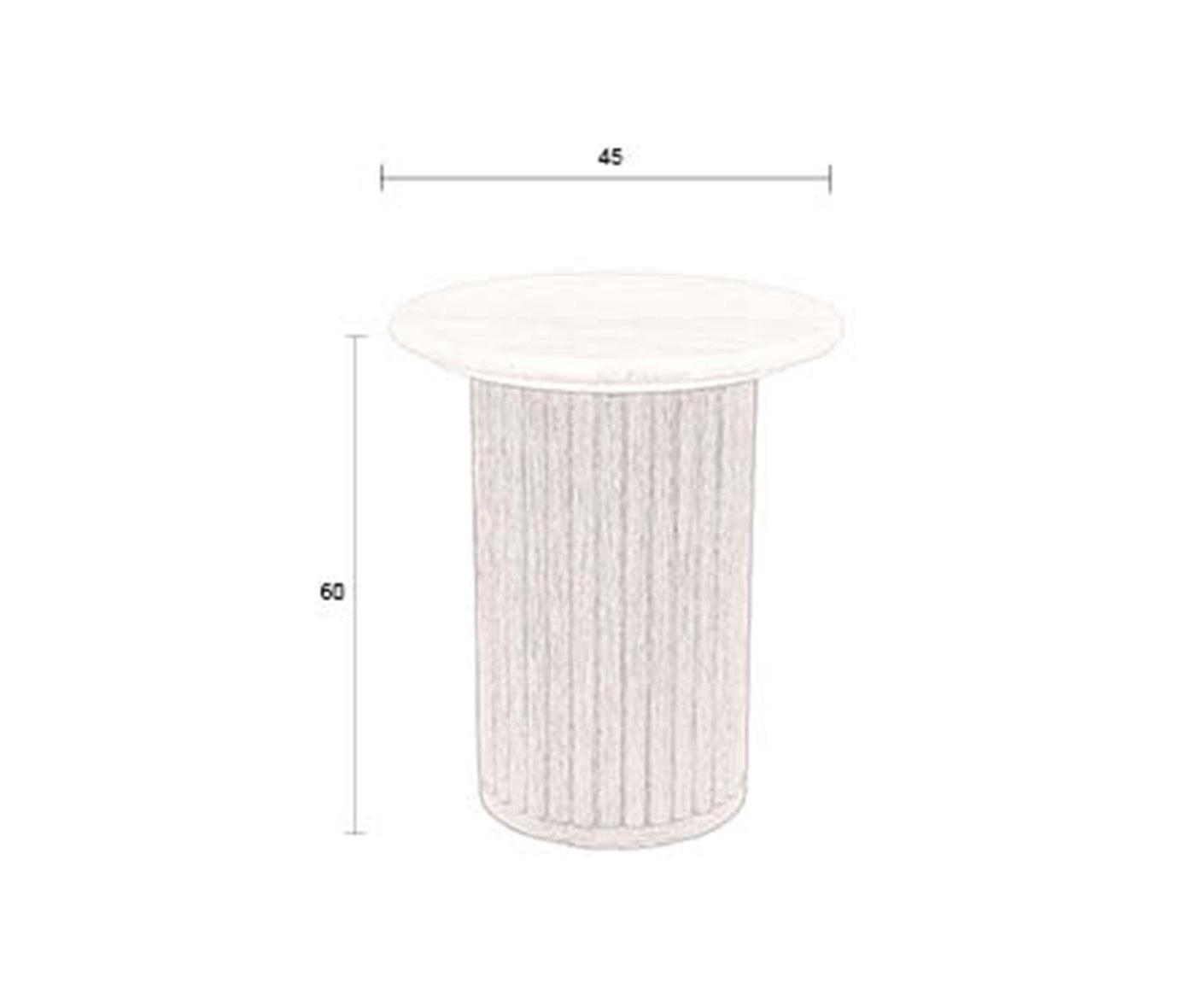 Arda Beistelltisch Ø35 cm Rund Walnuss / Travertin