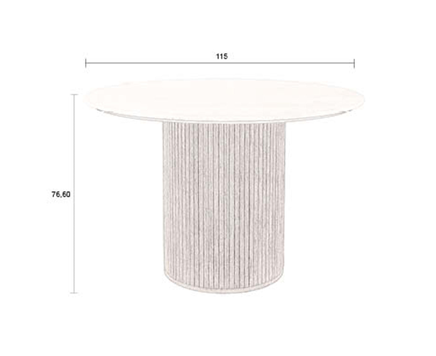 Arda Esstisch Ø115 cm Rund Walnuss / Travertin
