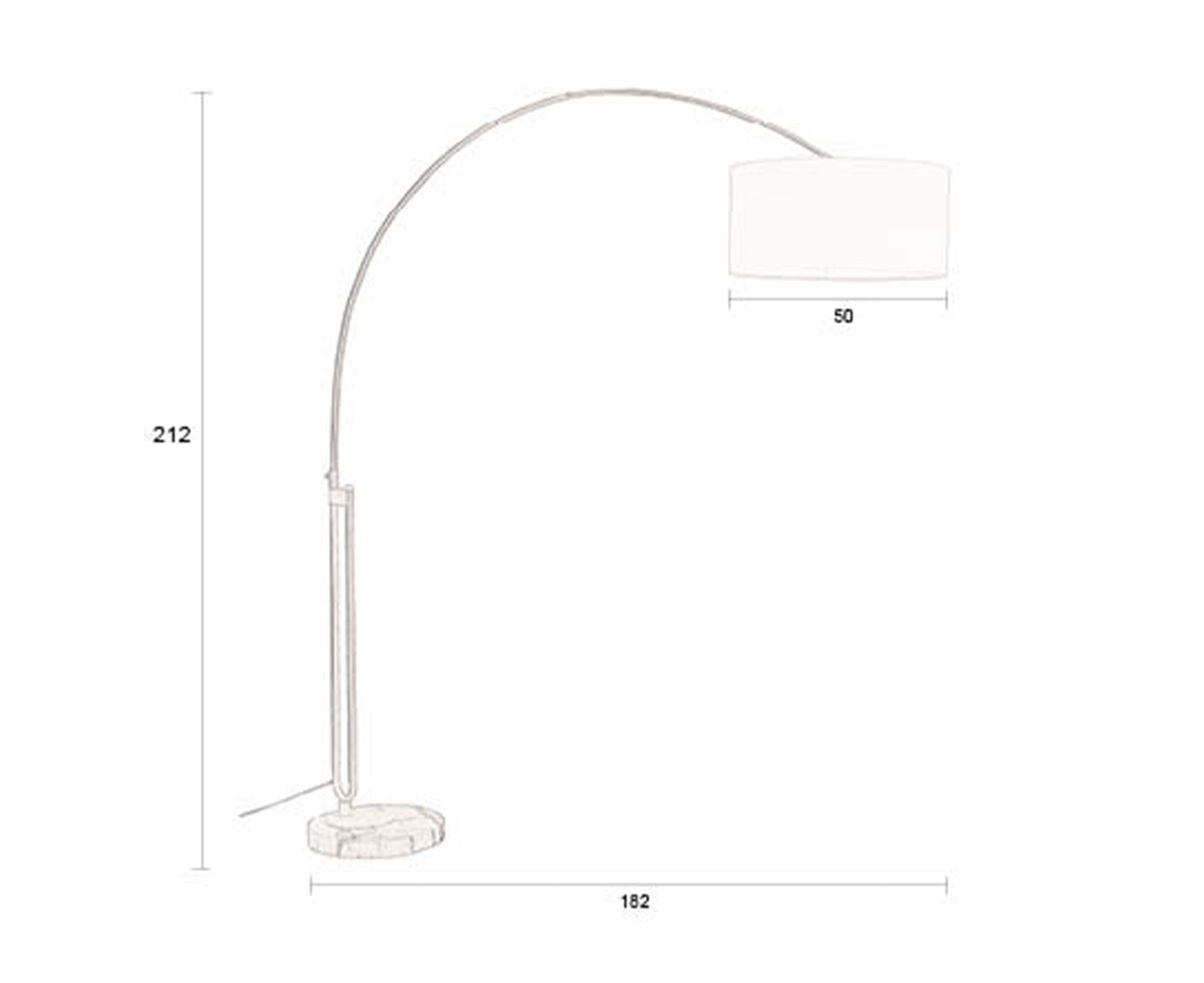 Archie Bogenlampe Stehlampe Beige / Gold