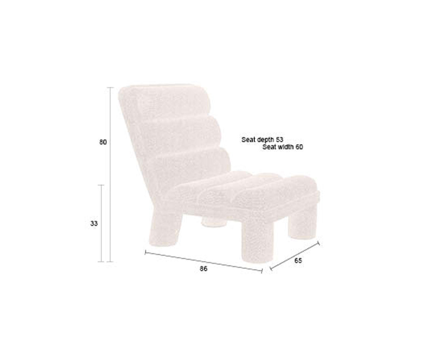 Fern Bouclé Loungesessel