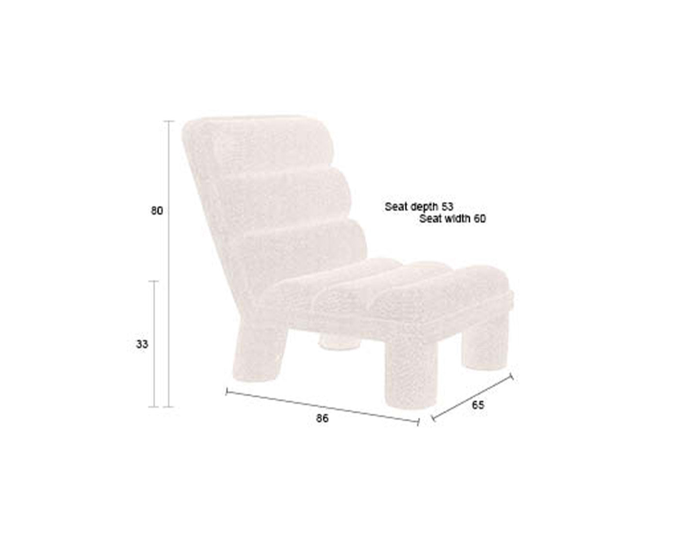 Fern Bouclé Loungesessel