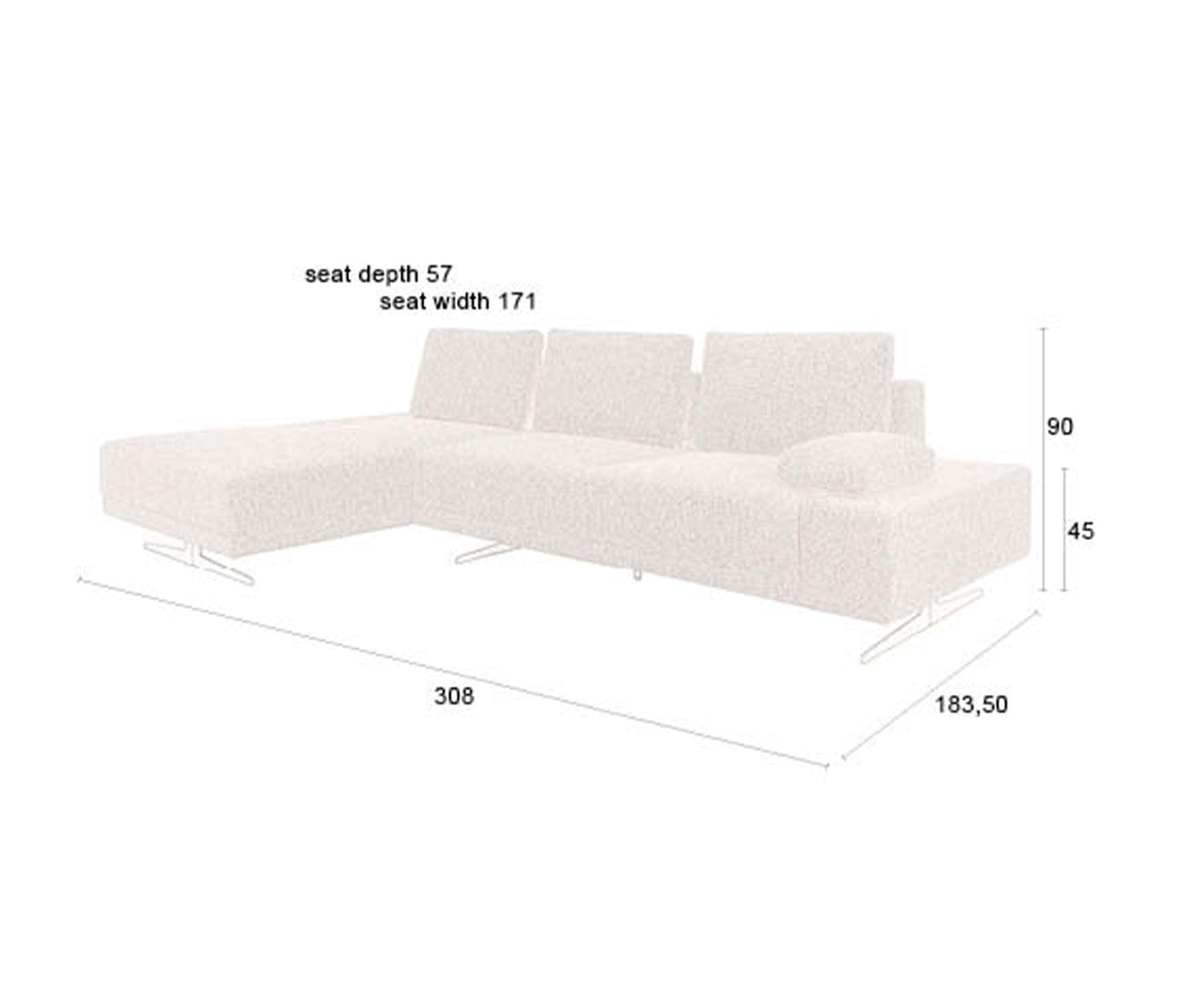 Shelly Ecksofa 308 x 183 cm