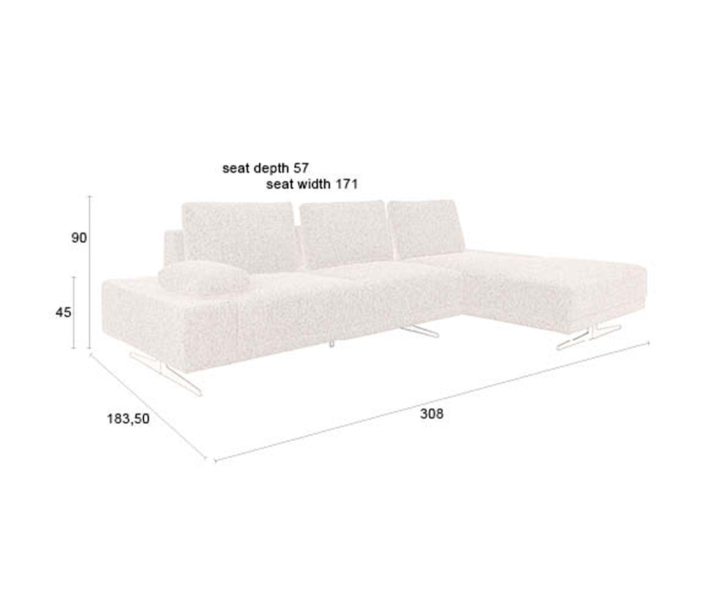 Shelly Ecksofa 308 x 183 cm