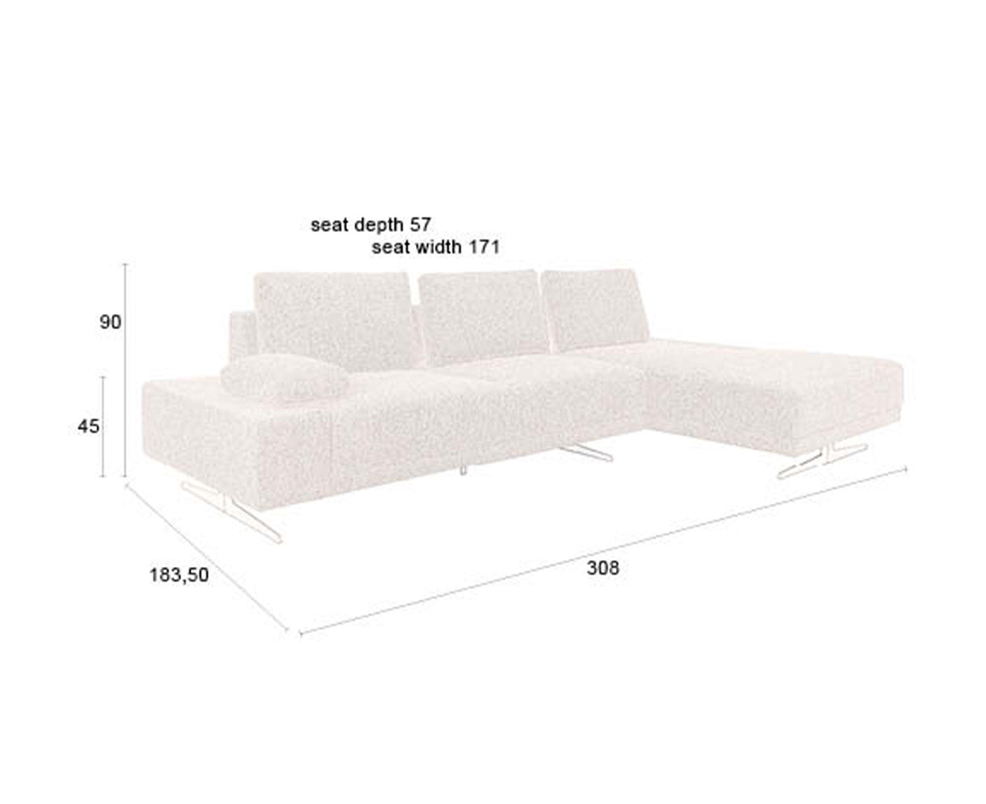 Shelly Ecksofa 308 x 183 cm