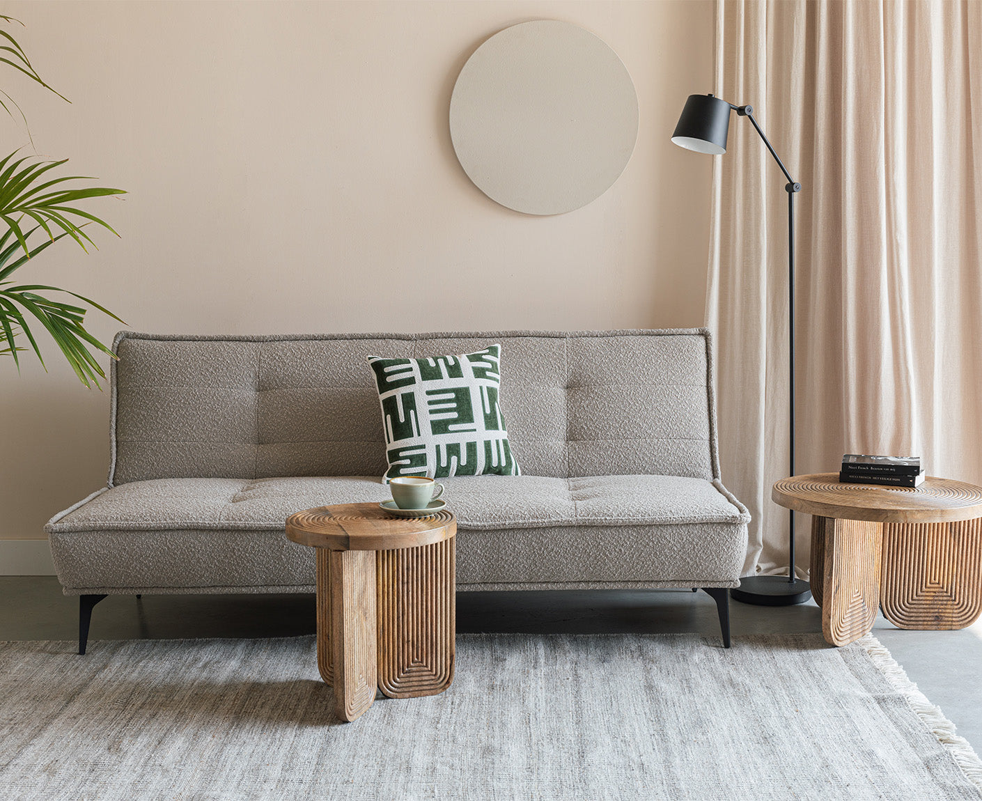 Cielke Schlafsofa 184 x 90 cm Beige