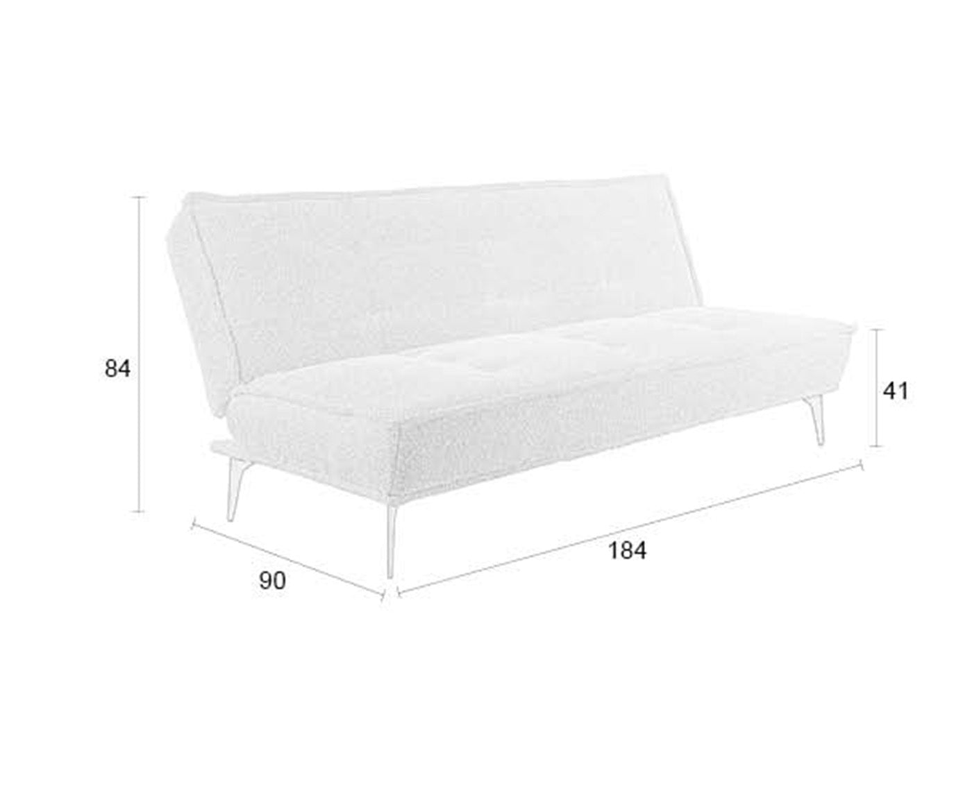 Cielke Schlafsofa 184 x 90 cm Beige