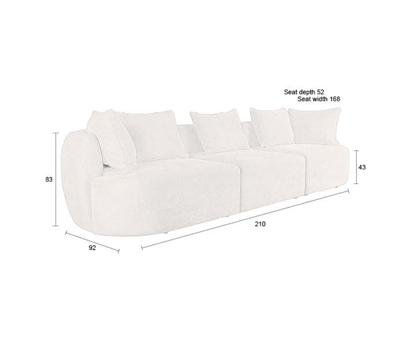 Rocca Sofa 4,5-Sitzer