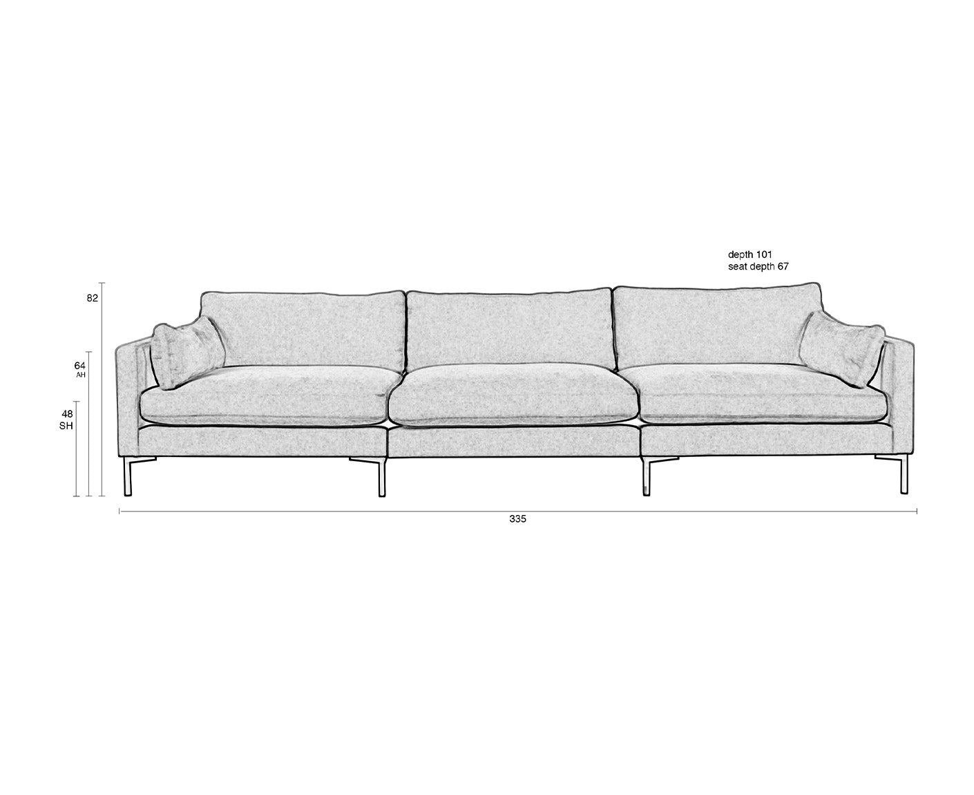 Summer Sofa 4,5-Sitzer 335 cm Cream
