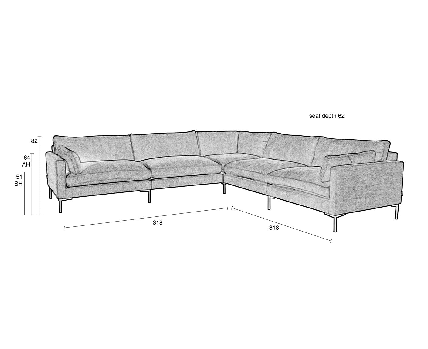 Summer Ecksofa 318 x 318 cm Cream