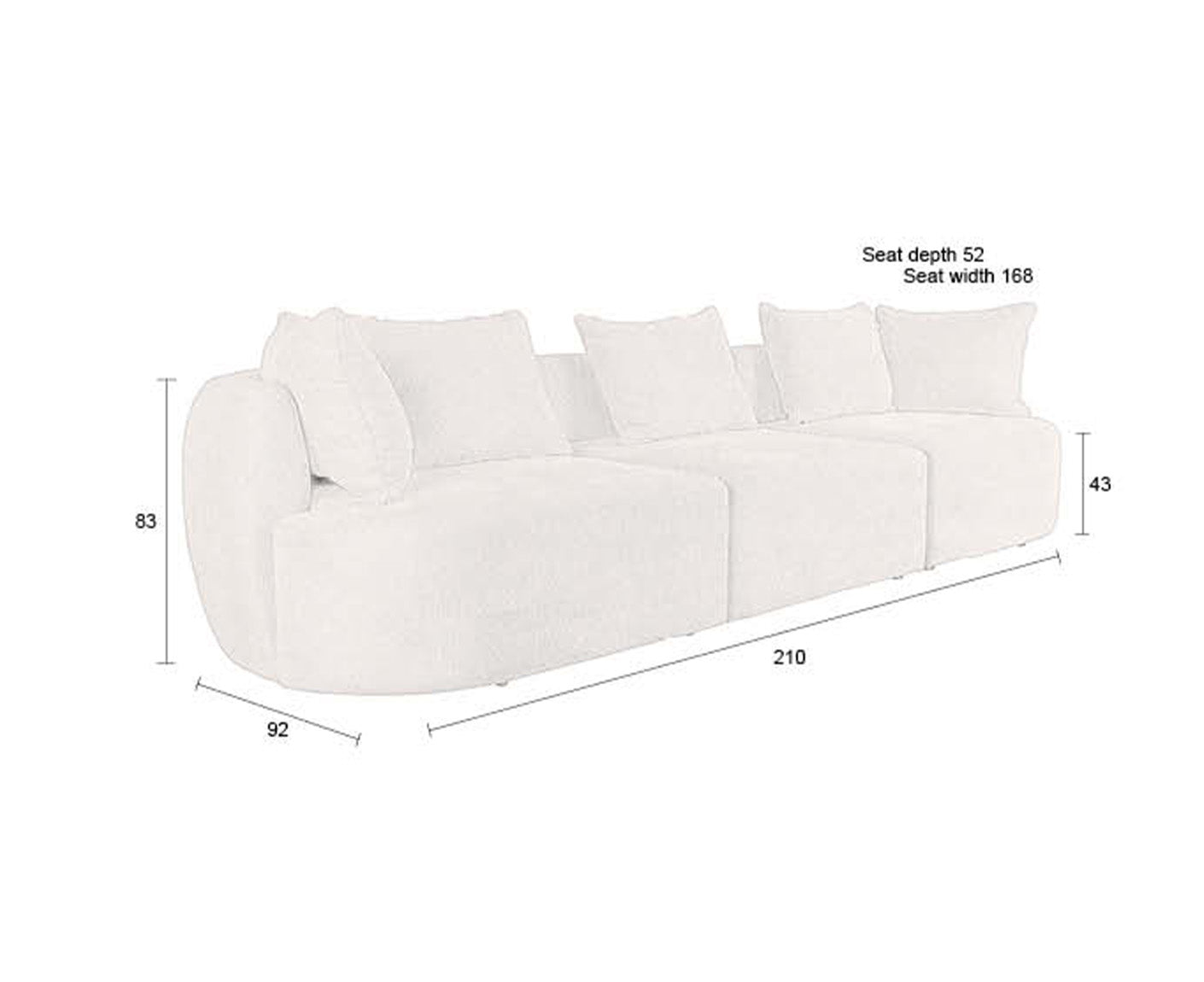 Rocca Sofa 4,5-Sitzer