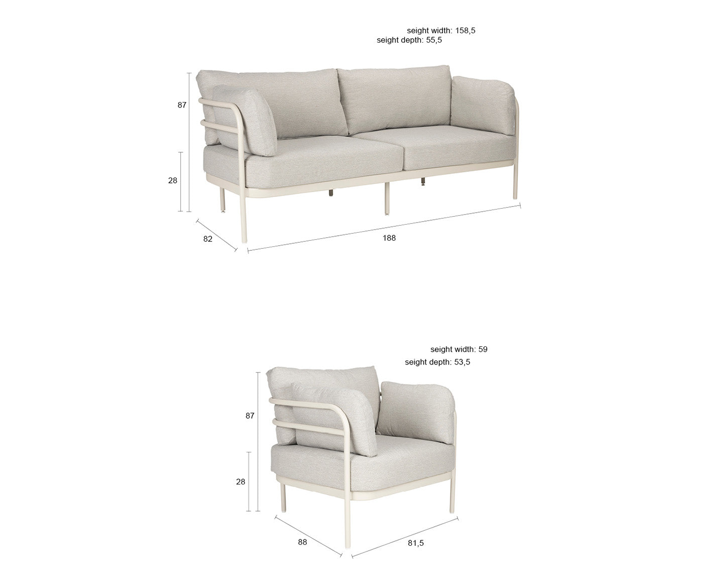 Vista Outdoor Lounge Set Gartenlounge Beige