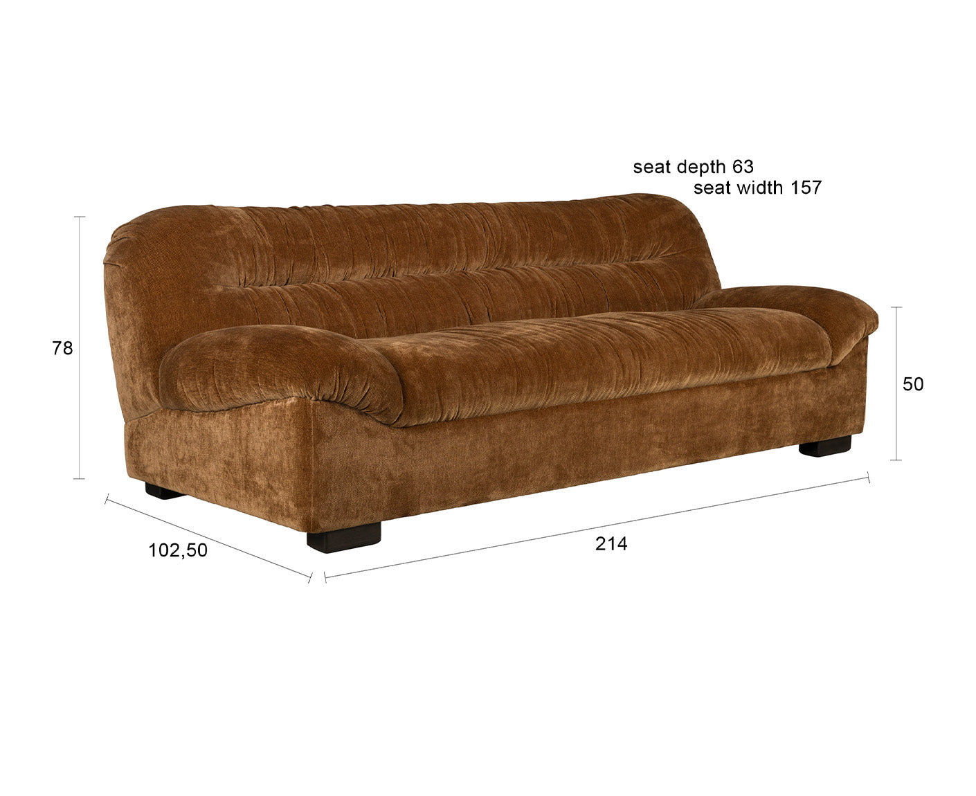 Douglas Sofa 3-Sitzer Samt