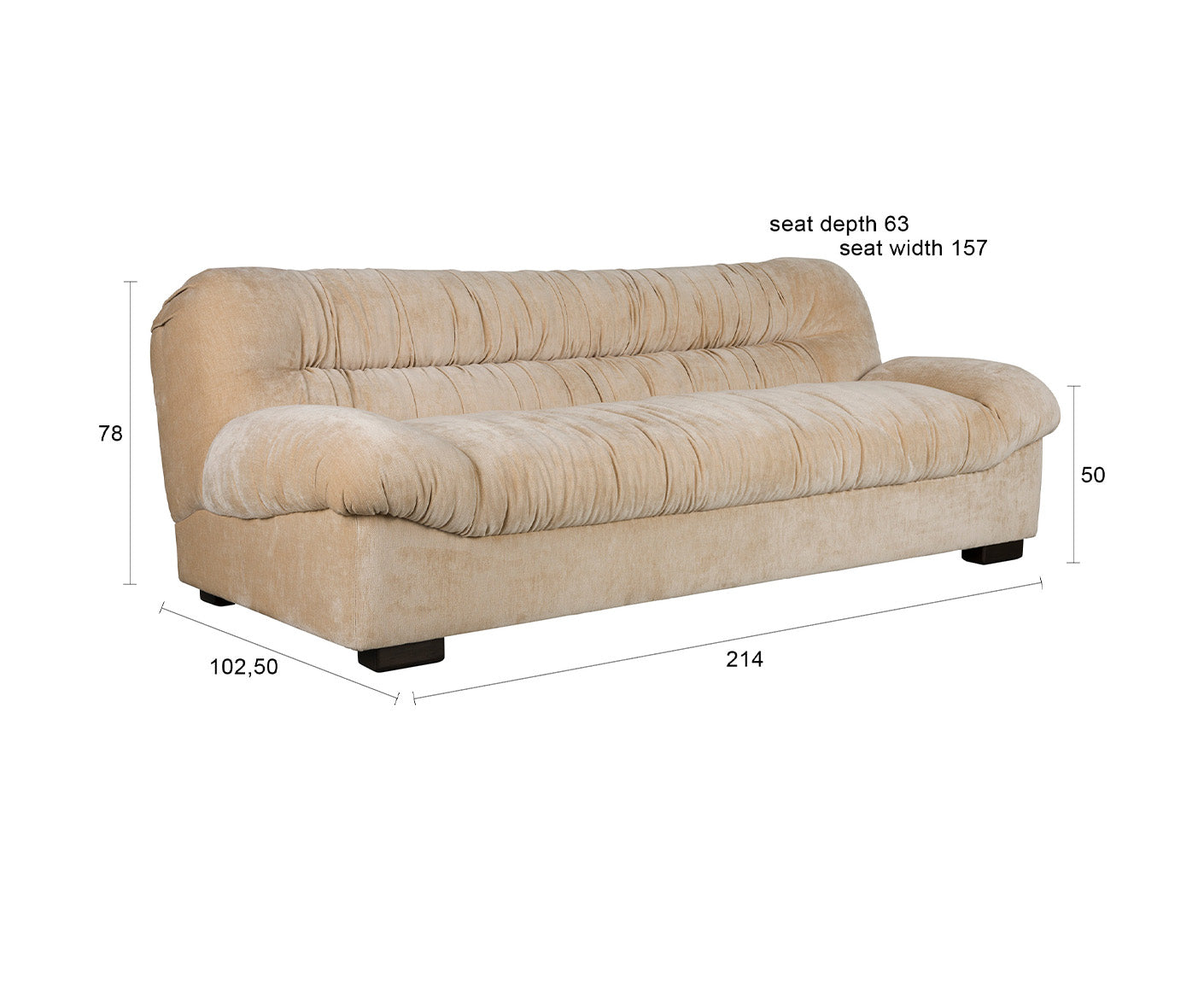 Douglas Sofa 3-Sitzer Samt