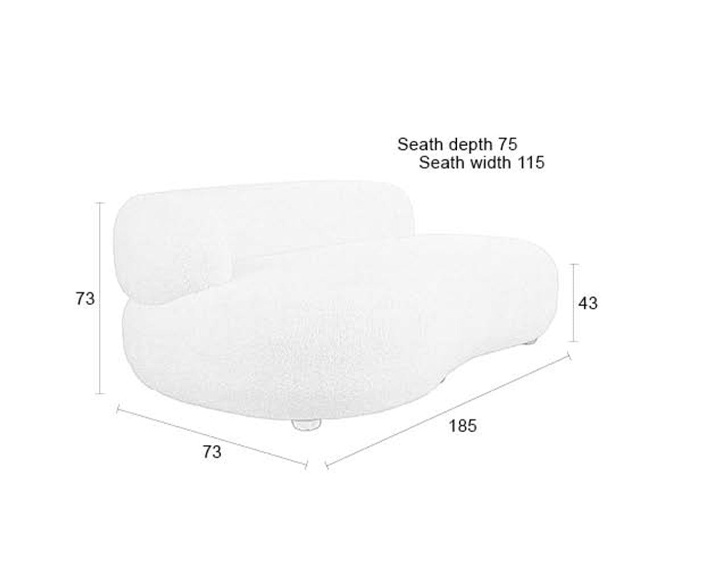 Noxx Sofa 2-Sitzer 185 x 115 cm