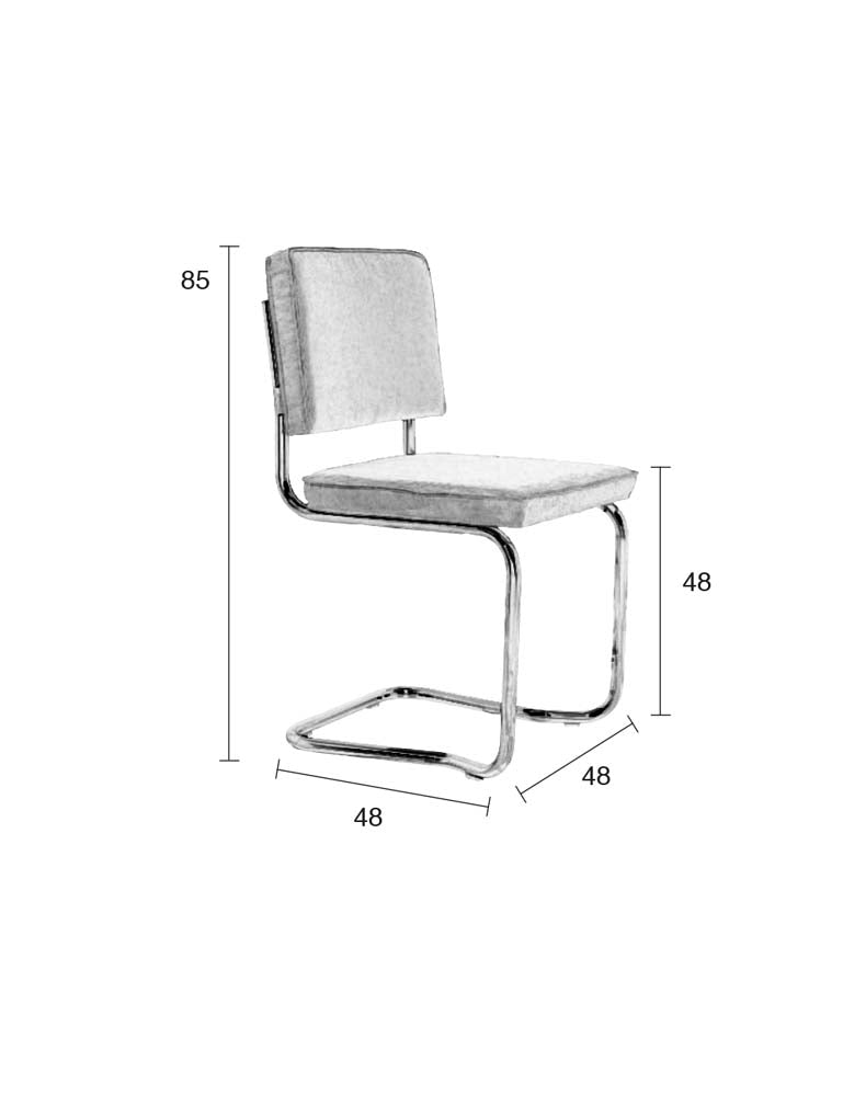 Ridge Kink 2-er Set Stühle Grau