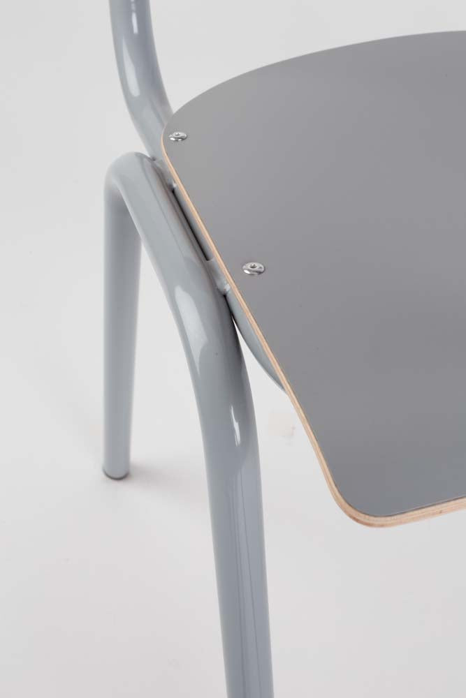 Back to School 4-er Set Stühle mit HPL-Deckschicht Grau