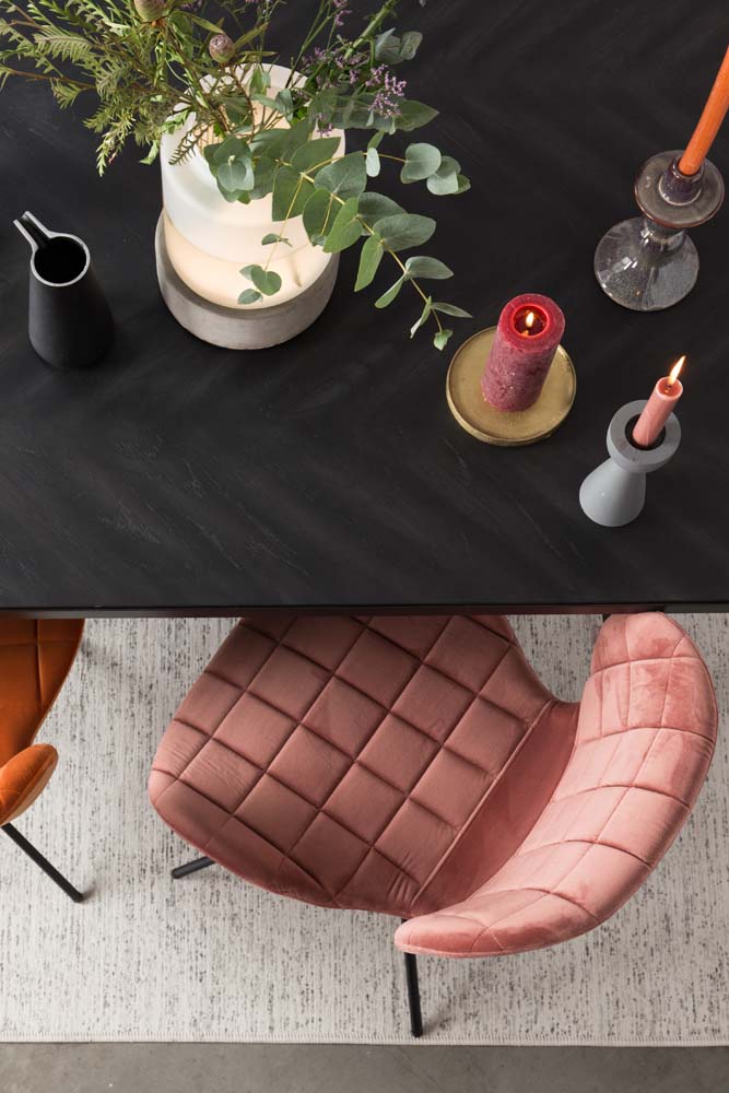 OMG 2-er Set Stühle mit Samtbezug Altrosa