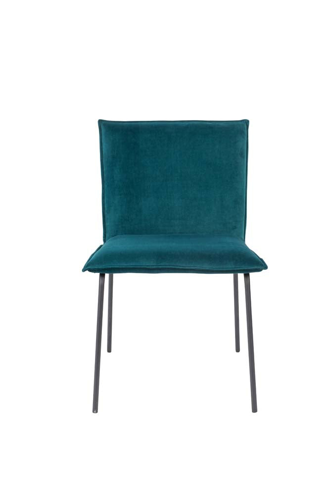 Floke 2-er Set Stühle mit Samtbezug Blau