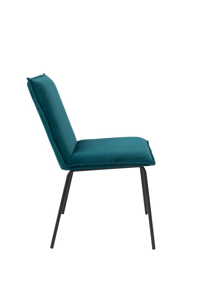 Floke 2-er Set Stühle mit Samtbezug Blau