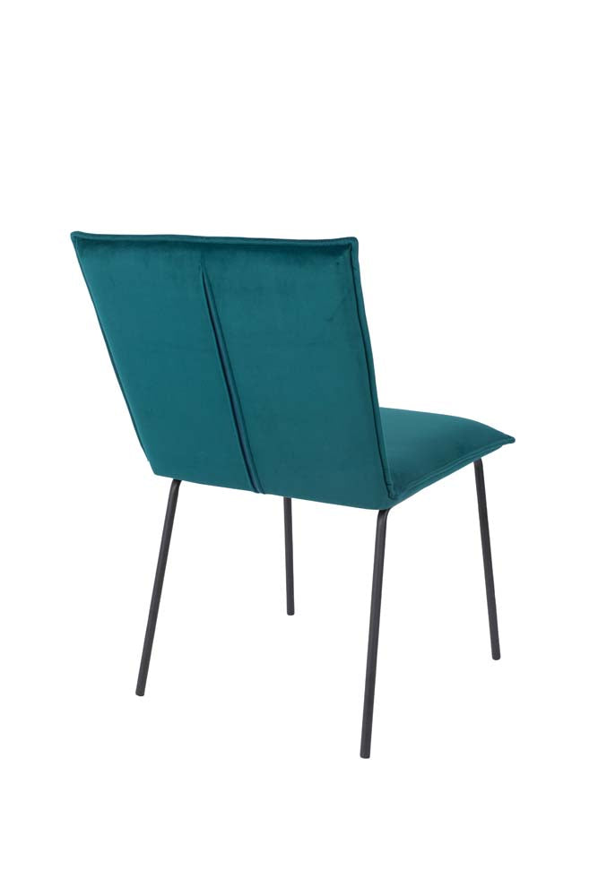 Floke 2-er Set Stühle mit Samtbezug Blau