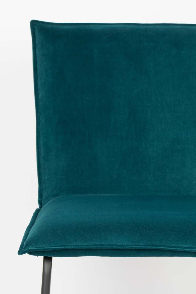Floke 2-er Set Stühle mit Samtbezug Blau