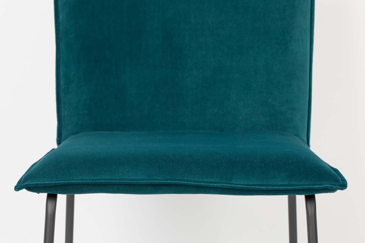 Floke 2-er Set Stühle mit Samtbezug Blau