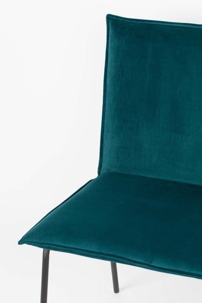 Floke 2-er Set Stühle mit Samtbezug Blau
