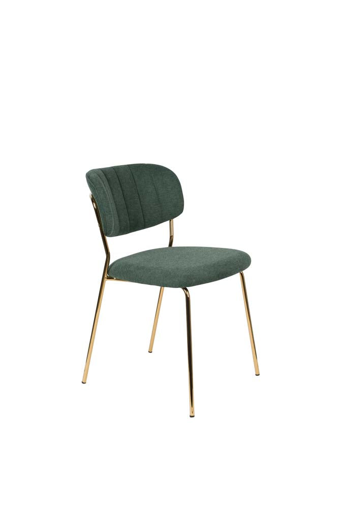 Jolien 2-er Set Stühle Gold / Dunkelgrün