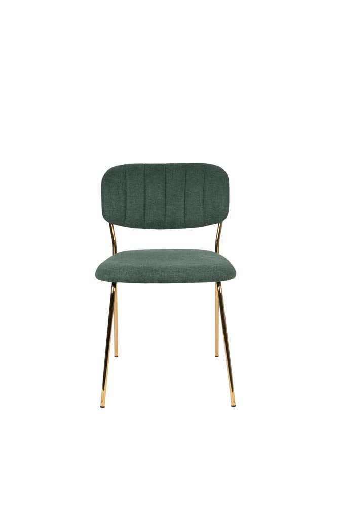 Jolien 2-er Set Stühle Gold / Dunkelgrün