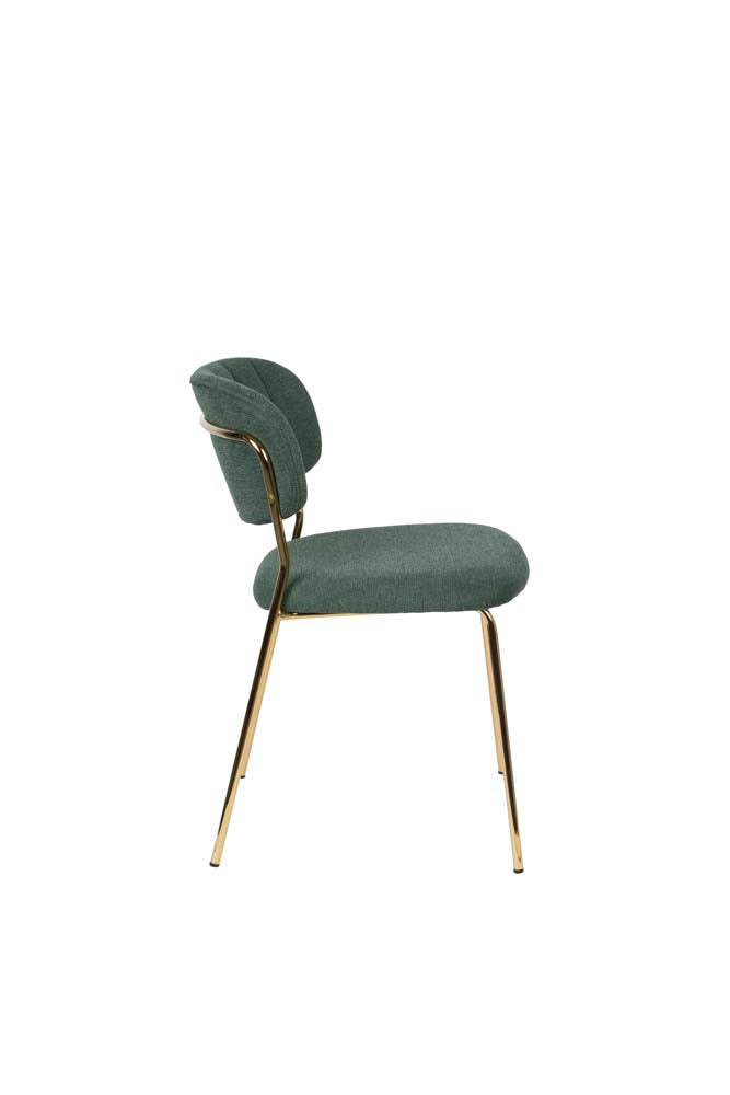 Jolien 2-er Set Stühle Gold / Dunkelgrün