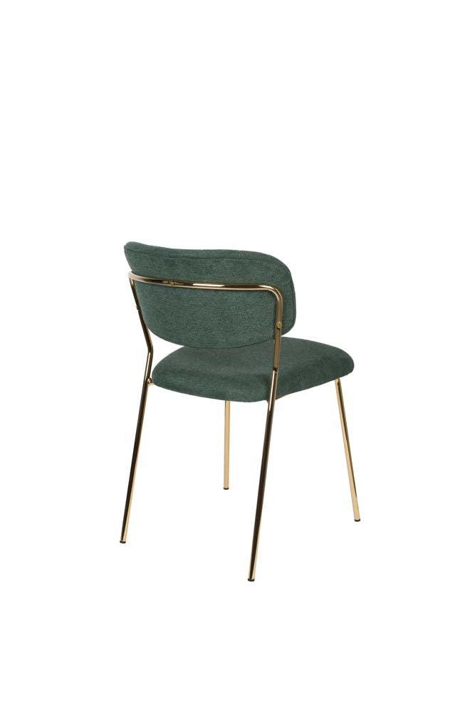 Jolien 2-er Set Stühle Gold / Dunkelgrün