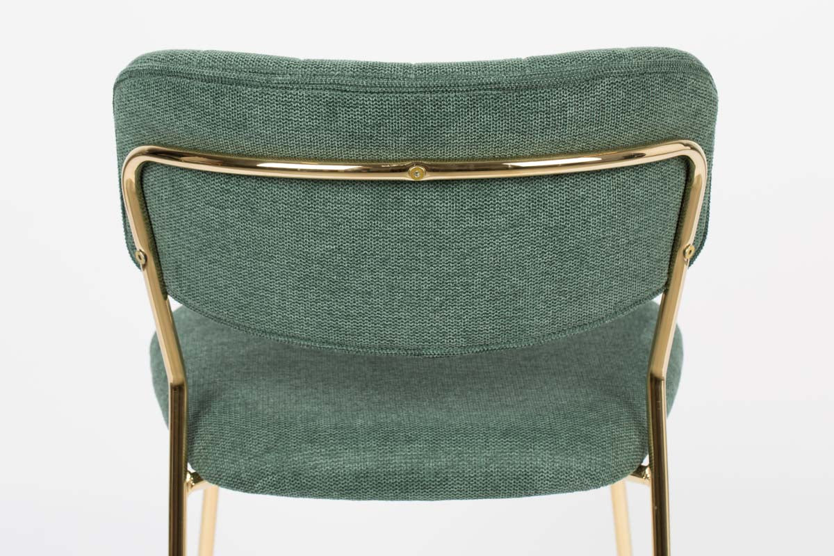 Jolien 2-er Set Stühle Gold / Dunkelgrün