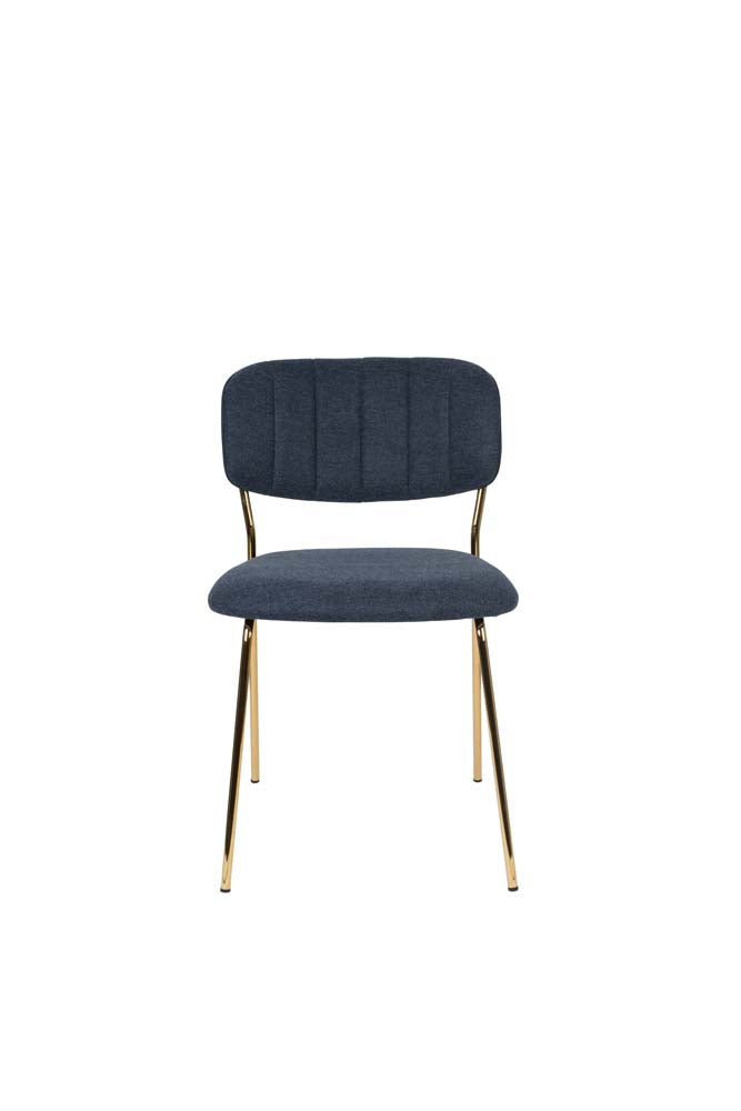 Jolien 2-er Set Stühle Gold / Dunkelblau