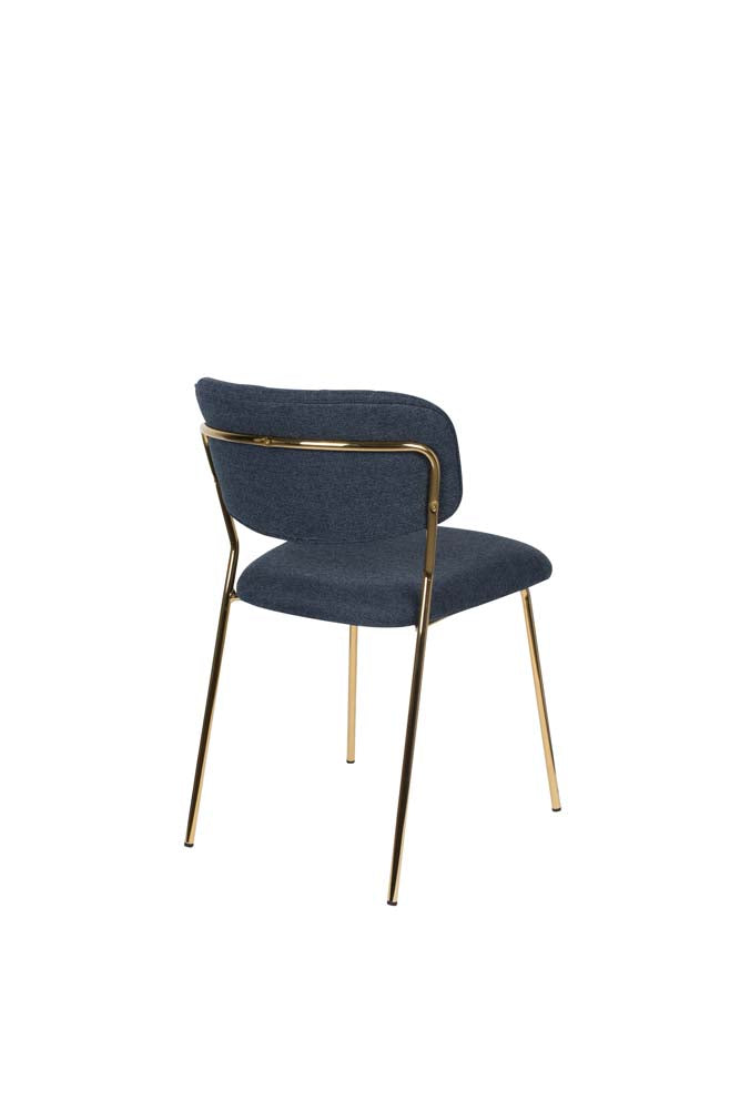Jolien 2-er Set Stühle Gold / Dunkelblau