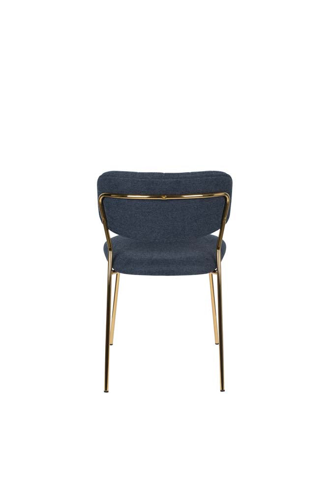 Jolien 2-er Set Stühle Gold / Dunkelblau