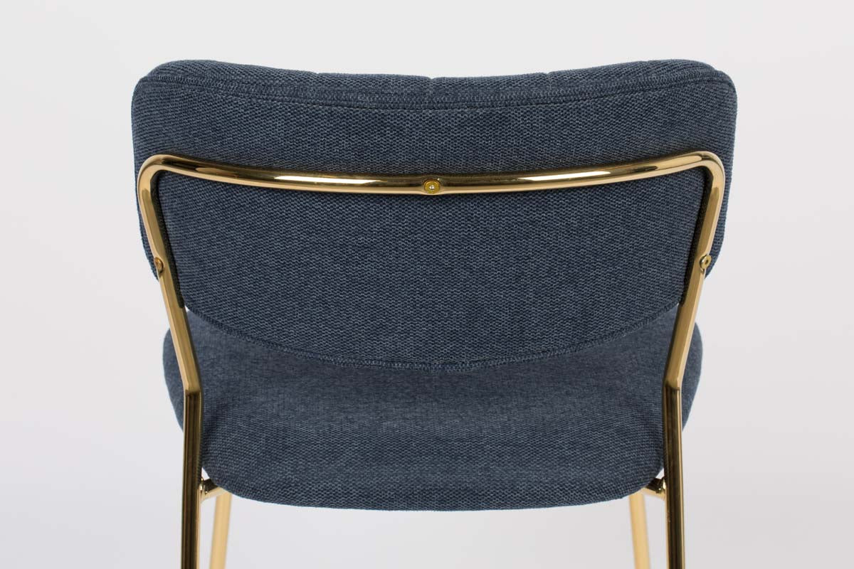 Jolien 2-er Set Stühle Gold / Dunkelblau