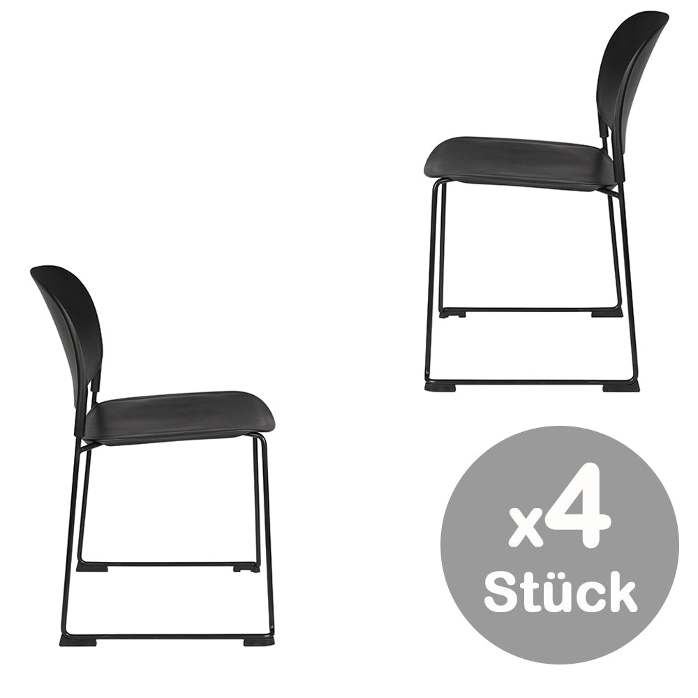 Stacks 4-er Set Stühle Schwarz