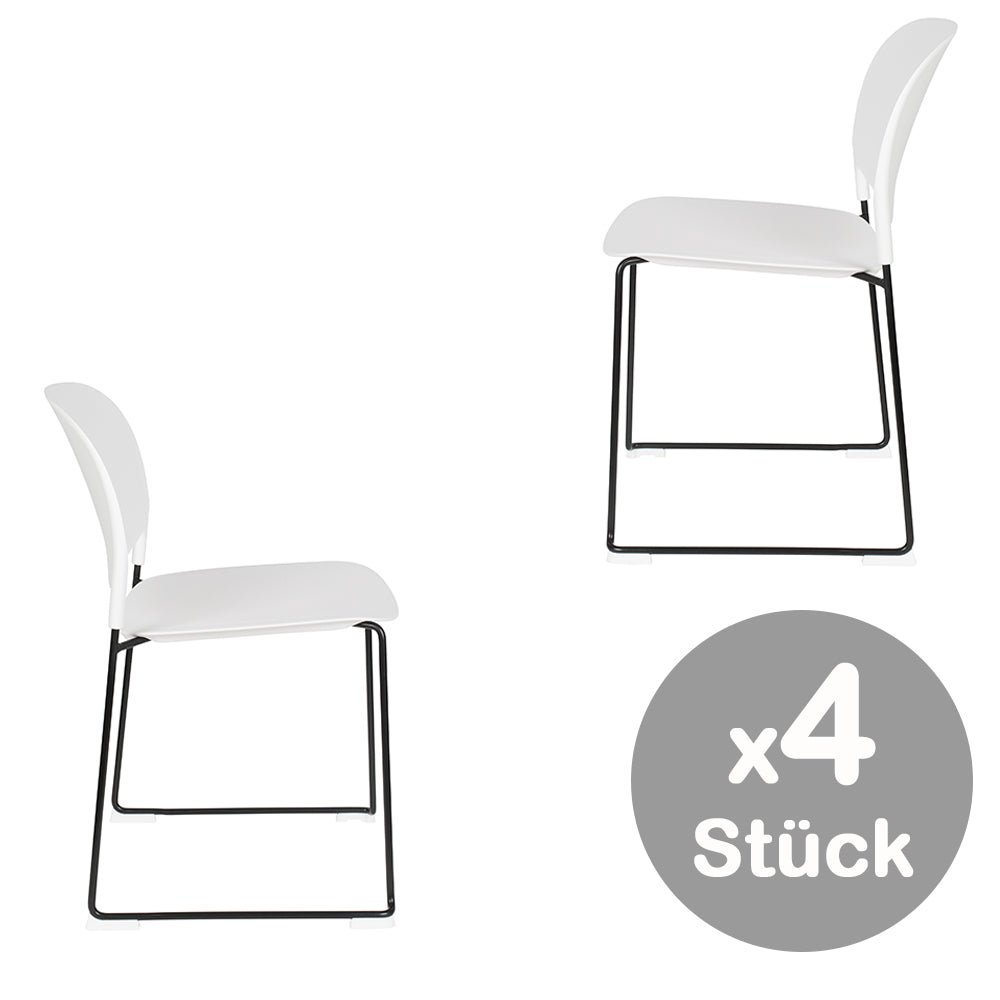 Stacks 4-er Set Stühle Weiß