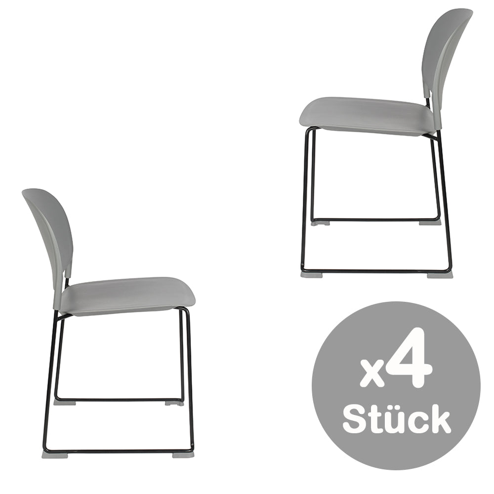 Stacks 4-er Set Stühle Grau