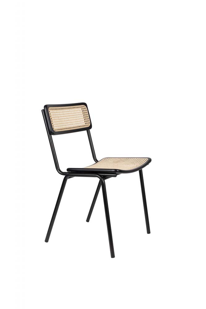 Jort 2-er Set Stühle Schwarz/Natur