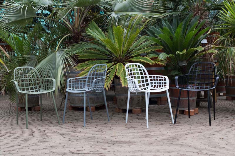 Albert Kuip 2-er Set Gartenarmlehnstühle Hellgrau