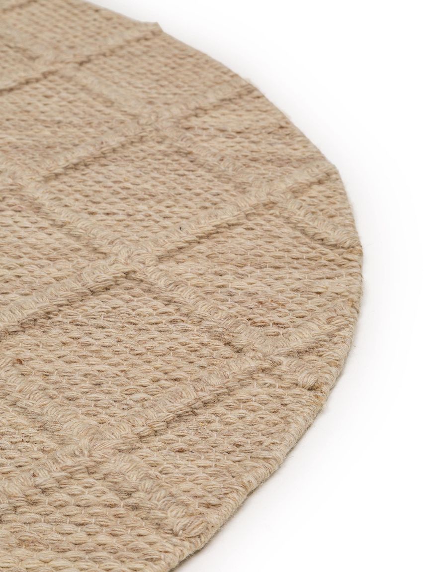Wollteppich rund Jake Ø 160 cm rund Beige