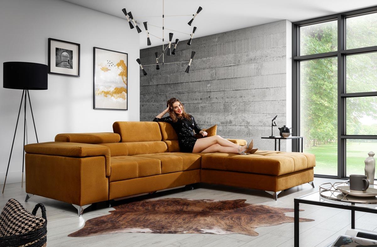 Ricardo Ecksofa 280 x 205 cm Grau (Samt)