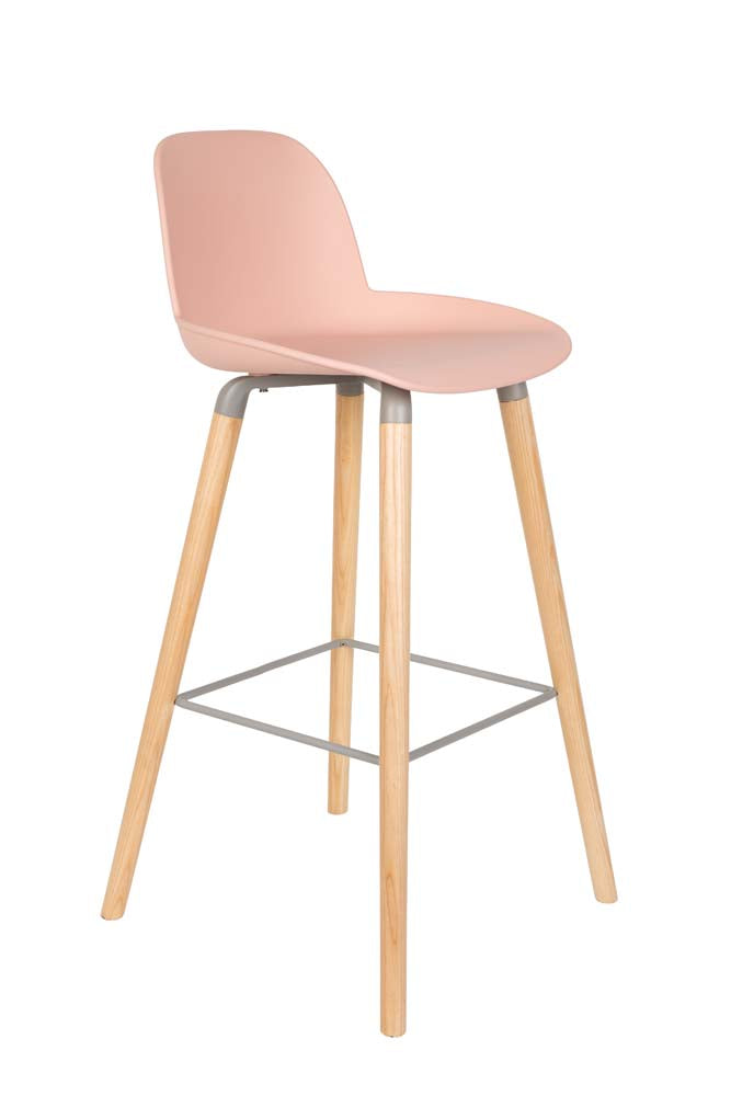 Albert Kuip 2-er Set Barhocker Altrosa